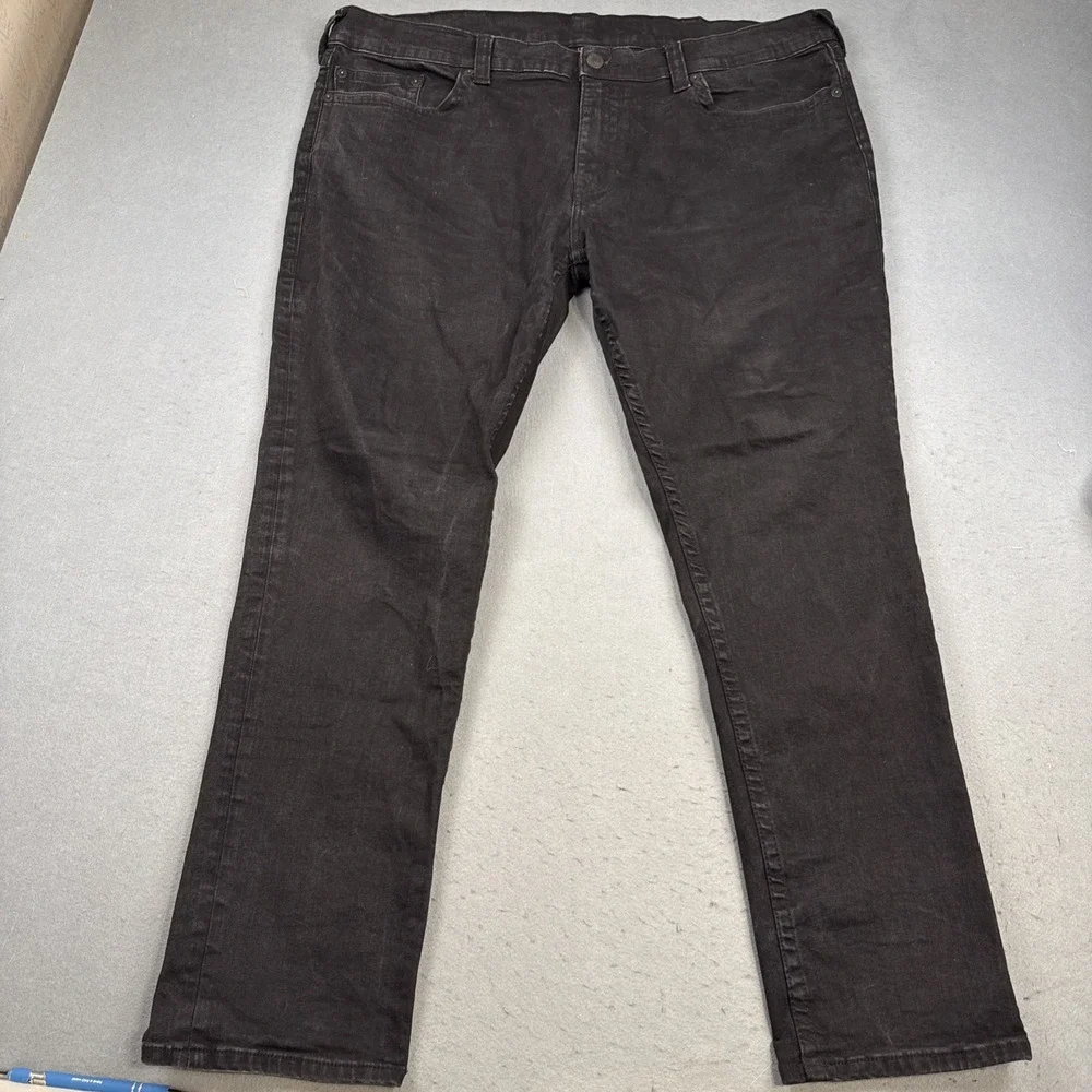 True Religion Geno Relaxed Slim Jeans Men 44 Black   Stretch NO FLAP DENIM